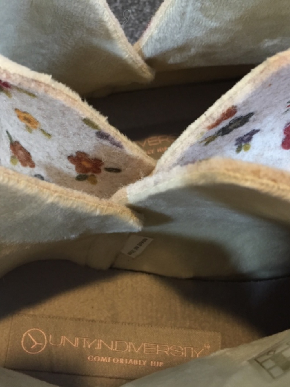 Unity in Diversity Cream Wool Slipper Bootie with Multicolor Floral Print - Picture 11 of 11